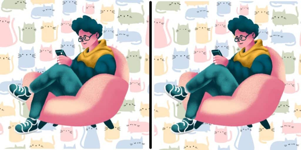 Spot the difference challenge: are you eagle-eyed enough to pick out the 4 subtle changes in these teen texting pics in under 8 seconds?