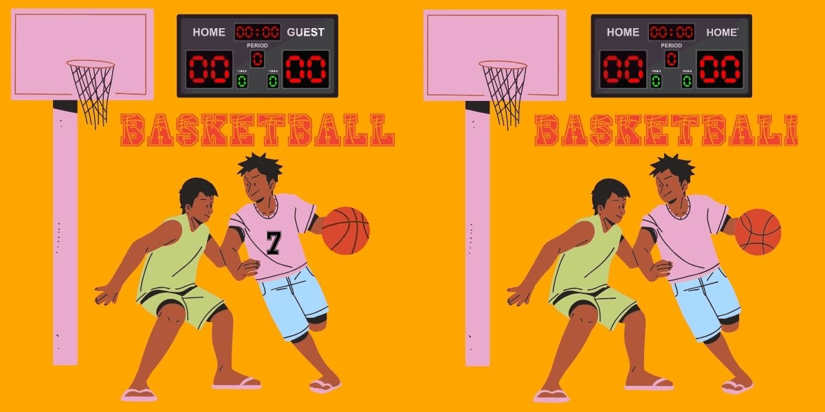 Spot the difference challenge: can you slam dunk 4 sneaky changes in this basketball game puzzle in under 10 seconds?