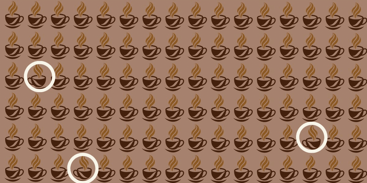 Only 5% have the eye for detail to conquer this brain teaser: Spot the 3 different coffee cups in just 15 seconds!