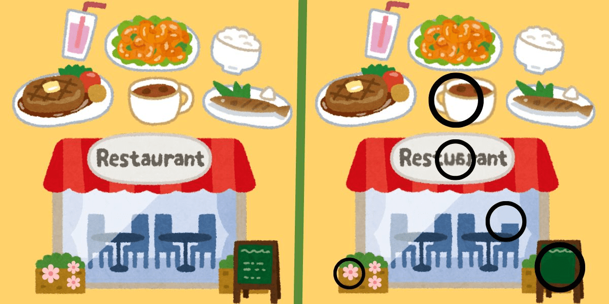 Spot the difference challenge: feast your eyes on this bustling restaurant scene and find 5 subtle changes in under 10 seconds!