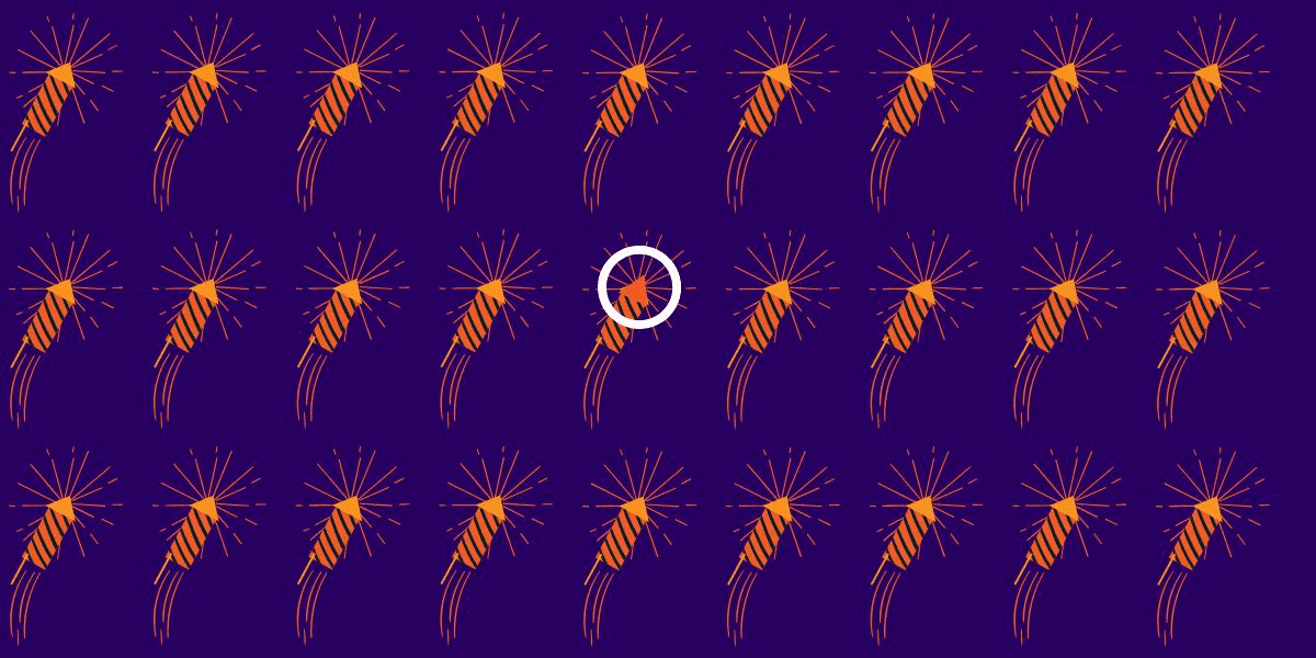 Only 4% can conquer this find the odd one out challenge: spot the unique firework rocket in under 6 seconds!